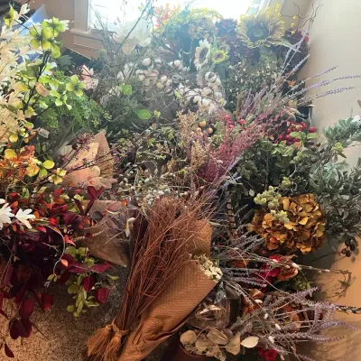 Designer Faux Floral & Greenery Craft Lot – Hydrangeas, Sunflowers, Cotton, Berries & Stems