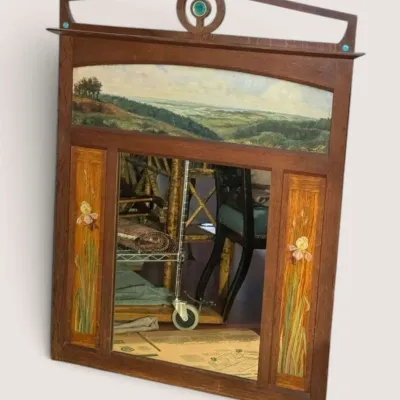 Sale Photo Thumbnail #173: Arts crafts style embellished wall mirror