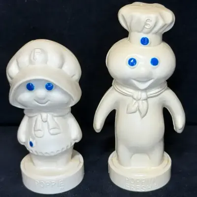 Sale Photo Thumbnail #53: 1974 pillsbury poppin fresh and poppie salt pepper shakers
