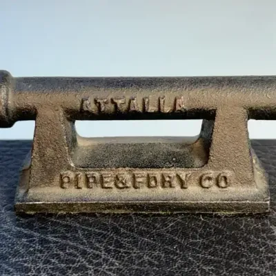 Sale Photo Thumbnail #12: Vintage attalla pipe foundry co cast iron advertising paperweight