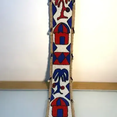 Sale Photo Thumbnail #96: Yoruba beaded diviner s sash or wall hanging