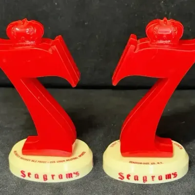 Sale Photo Thumbnail #19: Seagram s 7 salt and pepper shakers