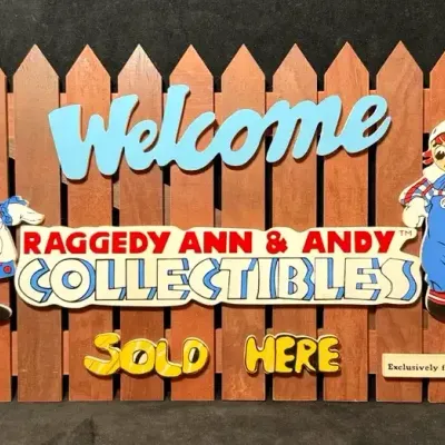 Sale Photo Thumbnail #77: Flambro raggedy ann andy store sign