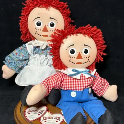 Sale Photo Thumbnail #70: Vintage ceramic faced plush dolls by knickerbocker