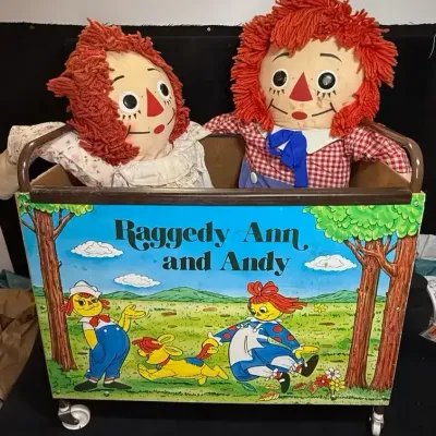 Sale Photo Thumbnail #72: Raggedy ann and andy rolling toy cart