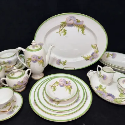 Sale Photo Thumbnail #113: Royal doulton glamis thistle china set percy curnock signed