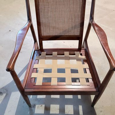 Lawrence Peabody Cane Back Lounge Chair