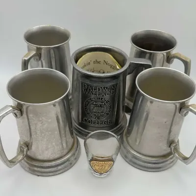Pewter Beer Mugs Shot Glass Set