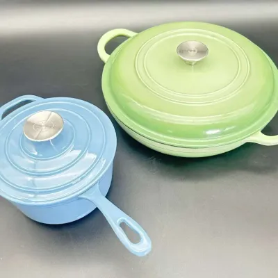 Dash That Enameled Cast Iron Cookware Set Blue Green