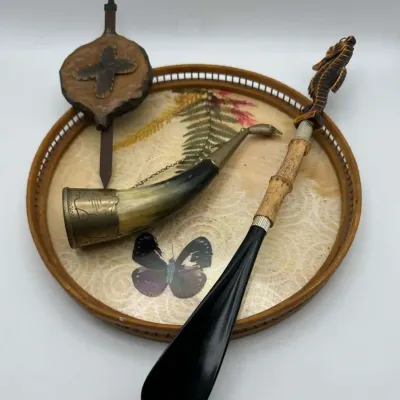 Seahorse Shoe, Horn Horn Bugle Wooden, Decor Tray Collection Set