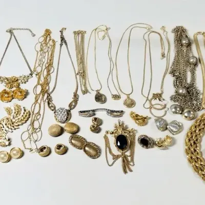 Vintage Gold-tone Jewelry: Florenza Brooch, Aurora Borealis Set & More
