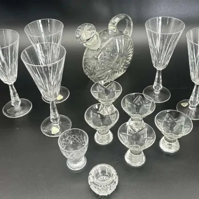 Crystal Barware Decanter Stemware Glasses Set