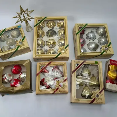Glass Christmas Ornaments - Pyramid Satin-Sheen Eddie Bauer