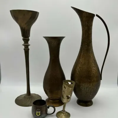 Brass Vases Pitcher Candle Holder Goblet Stuttgart Mini Mug Set
