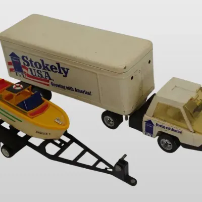 Stokely U.S.A. Semi Truck Trailer Boat and Trailer