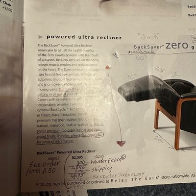 Sale Photo Thumbnail #26: Zero gravity ergonomics: the chairs are a deep Merlot. Very nice leather material.
you are bidding on two recliners