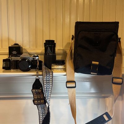 Sale Photo Thumbnail #42: Camera, strap, lens, and accessories
Bag included. 
Very nice condition