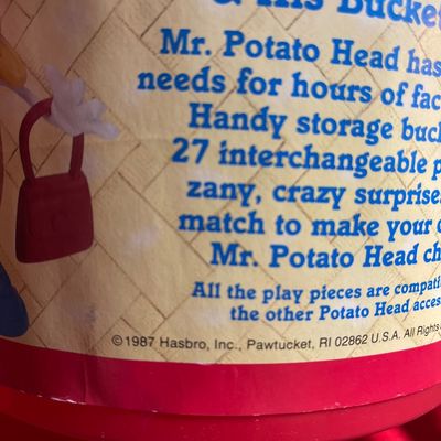 Sale Photo Thumbnail #33: 30 plus parts (including arms and earrings) for Mr and Mrs Potato Heads 
Mint condition
Bucket does not have lid.