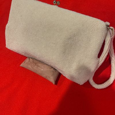 Sale Photo Thumbnail #28: Handmade in Japan 
Off white 

8.5” x 6”

Includes cosmetic mirror with beaded case