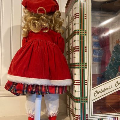 Sale Photo Thumbnail #86: Comes with stand and original box
Velvet coat and plaid petticoat with red leather boots
Great condition