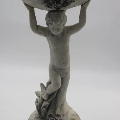 Antique Stone Garden Statue
$80.00
-Cherub holding a scalloped bowl