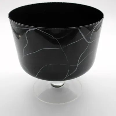 Black Glass Footed Bowl set on a Clear Glass Stem & Base
$20.00
8in. x 8in. x 8in.
