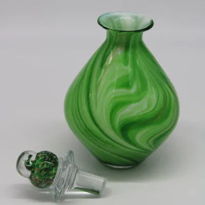 Dale Tiffany Adel Hand Blown Art Glass Vase with Bird-Shaped Stopper
$50.00