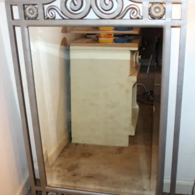 Antique Silver-Tone Metal Wall Mirror
$30.00
23in. x 36.5in

- Ornate Scroll & Rosette Carvings