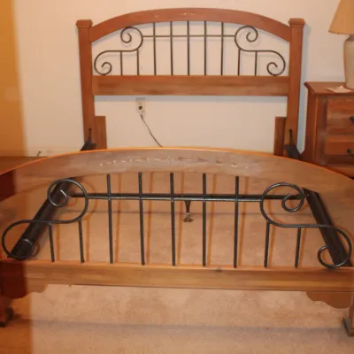 Wooden & Wrought Iron Bed Frame w/ Head & Footboard
$150.00
67in. x 90in. x 46.5in.