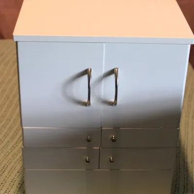 White Wooden Cosmetic & Jewelry Organizer (NEW - NEVER USED)
$40.00
11.5in. x 8in. x 14in. 
(NEW IN BOX)