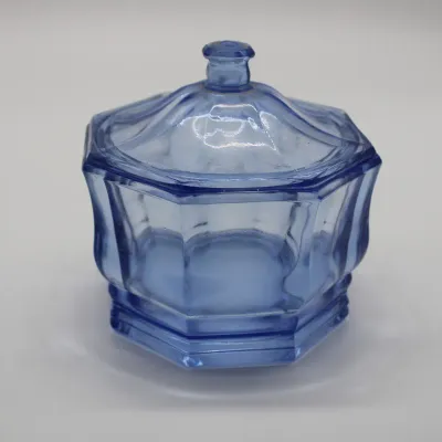 Vintage Indiana Glass Concord Ice Blue Octagon Candy Dish with Lid
$20.00