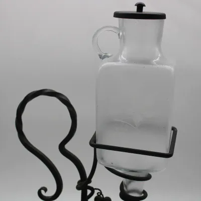 Vintage Wrought Iron & Glass Inverted Wine Decanter Dispenser
$50.00