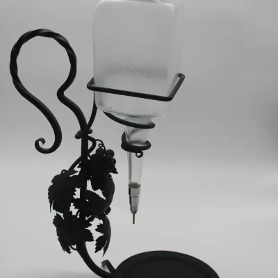 Vintage Wrought Iron & Glass Inverted Wine Decanter Dispenser
$50.00