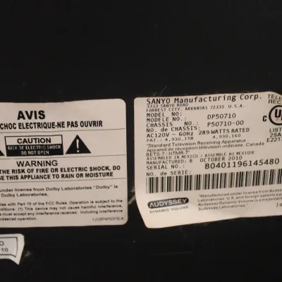 50in. SANYO TV
$70.00