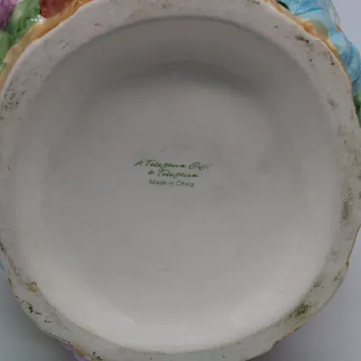 Vintage Teleflora Glazed Ceramic Picket Fence Basket with Pastel Spring Flowers
$25.00