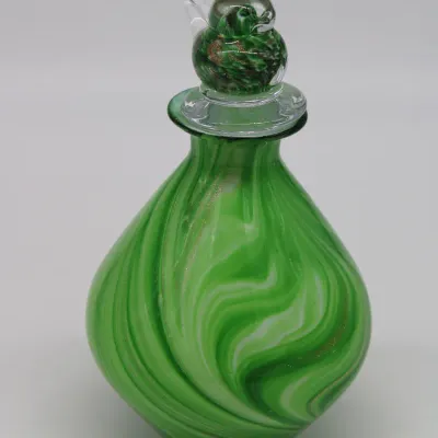 Dale Tiffany Adel Hand Blown Art Glass Vase with Bird-Shaped Stopper
$50.00