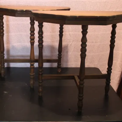 Set of 2 Antique Wooden Accent Tables with Spool-Styled Legs
$150.00
22" x 11" x 22"