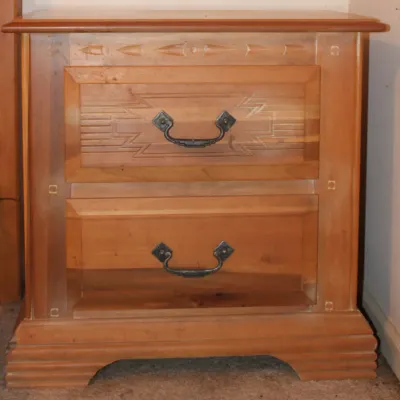 Wooden 2-Drawer Nightstand
$50.00
26in. x 16in. x 26in.
- Ft. Southwestern geometric carvings