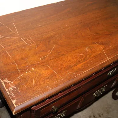 Antique Wooden End Table w/ 2-Drawers
$150.00
35.5in. x 18.5in. x 30in.
-Top has a few scratches.