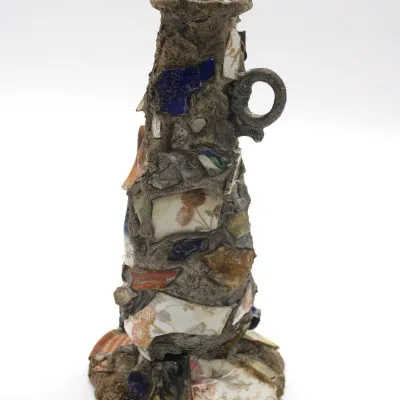 Vintage Folk Art Memory Jug Vase
$170.00
- Encrusted with colorful broken porcelain shards