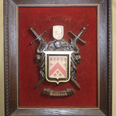 Vintage Framed 'Holbrook' Coat of Arms Plaque
$30.00
17in. x 14.5in.
