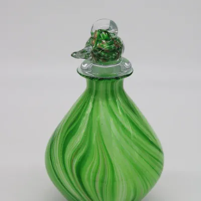 Dale Tiffany Adel Hand Blown Art Glass Vase with Bird-Shaped Stopper
$50.00