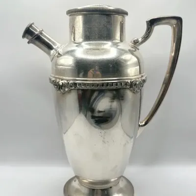 11” 1920s-1940s Melford Cocktail Shaker — Pure Silver Electroplated on White Metal