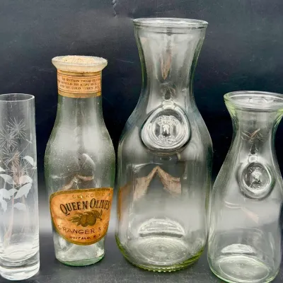 (4) Vintage Glass Bottles 
