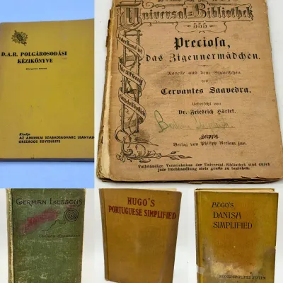 (5) Vintage/Antique Foreign Language Books 