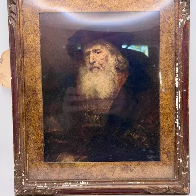 Rembrandt “The Philosopher” Or Portrait of a Bearded Man in a Black Beret (1654) Framed Print