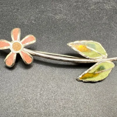 David Urso Flower Brooch — Sterling Silver or White Bronze