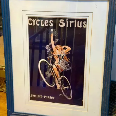 Vintage Art Nouveau “Cycles Sirius" by artist Henri Gray Framed Print