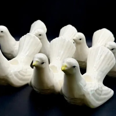 (7) Lovely Dove Candle Holders 