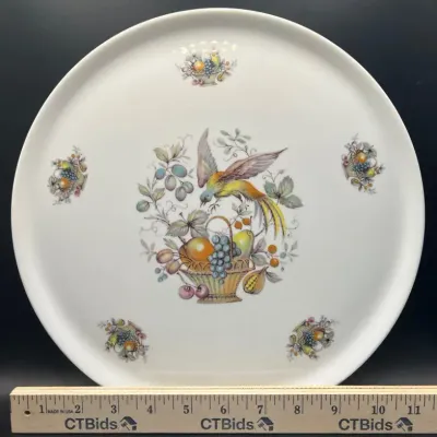 11 1/2” Bareuther Waldsassen Vintage Porcelain “Bird of Paradise & Fruit”
